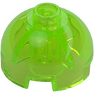 LEGO Verde brillante trasparente Mattoncino 2 x 2 Rotondo con Dome Superiore (Perno cavo, supporto asse) (3262 / 30367)