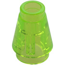 LEGO Transparent Bright Green Cone 1 x 1 with Top Groove (28701 / 59900)