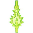 LEGO Transparent Bright Green Large Flames with Bar on Both Ends