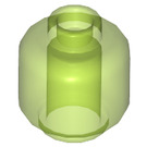LEGO Transparent Bright Green Minifigure Head (Recessed Solid Stud) (30011)
