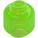 LEGO Transparent Bright Green Minifigure Head (Recessed Solid Stud) (3274 / 3626)