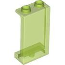 LEGO Transparentes helles Grün Panel 1 x 2 x 3 mit Seitenstützen - Hohlbolzen (35340 / 87544)