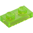 LEGO Verde brillante transparente Placa 1 x 2 (3023 / 28653)