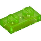 LEGO Transparent Bright Green Plate 1 x 2 (3023 / 28653)