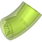 LEGO Transparent Bright Green Round Brick with Elbow (1986 / 65473)