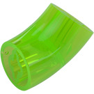 LEGO Transparent Bright Green Round Brick with Elbow (Shorter) (1986 / 65473)