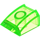 LEGO Transparent Bright Green Slope 1 x 2 x 2 Curved (30602 / 47904)