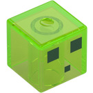 LEGO Transparent Bright Green Square Minifigure Head with Slime Face (31580 / 76972)