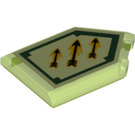 LEGO Verde brillante transparente Plana 2 x 3 Pentagonal con Flecha Strike Power Escudo (22385 / 24559)