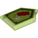 LEGO Transparent Bright Green Tile 2 x 3 Pentagonal with Dynamighty Power Shield (22385 / 24589)