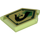LEGO Transparent Bright Green Tile 2 x 3 Pentagonal with Jungle Dragon Power Shield (22385)