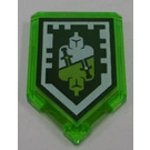 LEGO Transparent Bright Green Tile 2 x 3 Pentagonal with Nexo Power Shield 'Sidekick' (22385)