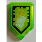 LEGO Transparent Bright Green Tile 2 x 3 Pentagonal with Out of Soap Power Shield (22385)