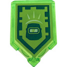 LEGO Transparent Bright Green Tile 2 x 3 Pentagonal with Power Shield Blast Mask (22385)
