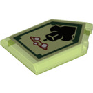 LEGO Transparent Bright Green Tile 2 x 3 Pentagonal with Stone Stun Power Shield (22385 / 24577)