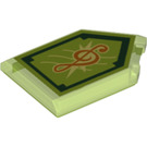 LEGO Transparent Bright Green Tile 2 x 3 Pentagonal with Tone of Power Power Shield (22385)