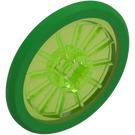 LEGO Transparent Bright Green Wheel Ø21 x 2 with Bright Green Tire (24314)