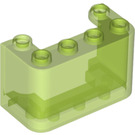 LEGO Transparant Heldergroen Voorruit 2 x 4 x 2 (4594 / 35160)