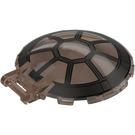 LEGO Transparent Brown Black Dish 6 x 6 with Handle with Black Tie Fighter Window (18675 / 104529)