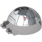 LEGO Transparent Brun Svart Dome 6 x 6 x 3 med Gångjärn Stubbar med SW Sith Fighter Mönster (10585 / 50747)