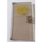 LEGO Transparent Brown Black Door 1 x 4 x 6 with Stud Handle with Gold Lotus Flower Sticker (35290)