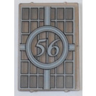 LEGO Transparent Brown Black Glass for Frame 1 x 4 x 5 with Bars Sticker and Number 56 from Set 4856 (2494)