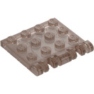 LEGO Transparent Brown Black Hinge Plate 4 x 4 Locking (44570 / 50337)