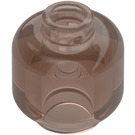 LEGO Transparent Brown Black Minifigure Head (Recessed Solid Stud) (3274 / 3626)