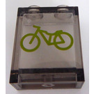 LEGO Transparent Brown Black Panel 1 x 2 x 2 with Lime Bike Sticker with Side Supports, Hollow Studs (6268)