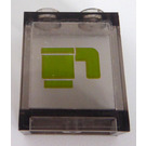 LEGO Transparent Brown Black Panel 1 x 2 x 2 with Lime Cup Sticker with Side Supports, Hollow Studs (6268)
