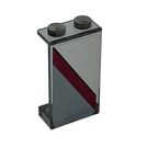 LEGO Transparent Brown Black Panel 1 x 2 x 3 with red line (right) Sticker without Side Supports, Solid Studs (2362)