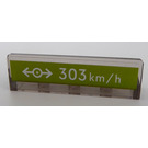 LEGO Transparent Brown Black Panel 1 x 4 with Rounded Corners with White Logo Train and '303 km/h' Sticker (15207)