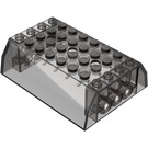 LEGO Transparant Bruin Zwart Helling 6 x 8 x 2 Gebogen Dubbele (45411 / 56204)