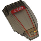 LEGO Transparent Brown Black Windscreen 10 x 6 x 2 with 'CAUTION' and 'HOT CONTENTS' Sticker (35269)