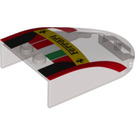 LEGO Transparent Brown Black Windscreen 4 x 6 x 1.3 with 'Ferrari', Italian Flag (18973 / 20417)