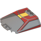 LEGO Transparent Brown Black Windscreen 6 x 6 x 1.3 Curved with Red and Yellow (2683 / 103712)