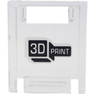 LEGO Transparent Container Box 2 x 2 x 2 Tür mit Slot mit '3D PRINT' Aufkleber (4346)