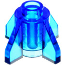 LEGO Transparentes Dunkelblau Stein 1 x 1 Rund mit Fins (4588 / 52394)