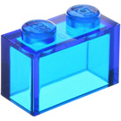 LEGO Transparentes Dunkelblau Stein 1 x 2 ohne Unterrohr (3065 / 35743)