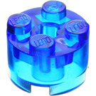LEGO Transparent Dark Blue Brick 2 x 2 Round (3941 / 6143)
