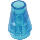 LEGO Transparent Dark Blue Cone 1 x 1 without Top Groove (4589 / 6188)