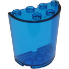 LEGO Transparant Donkerblauw Cilinder 2 x 4 x 4 Halve (6218 / 20430)
