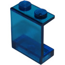 LEGO Transparant Donkerblauw Paneel 1 x 2 x 2 zonder zijsteunen, volle noppen (4864)