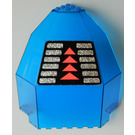 LEGO Transparant Donkerblauw Paneel 10 x 10 x 12 Kwart Globe met Rood Triangles, Holographic Sticker (2409)