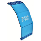 LEGO Transparent Dark Blue Panel 10 x 6 x 11 Angled with 200 (2408)