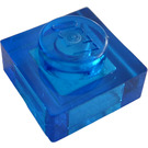 LEGO Transparentes Dunkelblau Platte 1 x 1 (3024 / 30008)