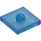 LEGO Transparent Dark Blue Plate 2 x 2 with Groove and 1 Center Stud (23893 / 87580)