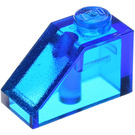 LEGO Transparent Dark Blue Slope 1 x 2 (45°) (3040 / 6270)