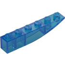 LEGO Transparent Dark Blue Slope 1 x 6 Curved Inverted (41763 / 42023)