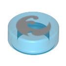 LEGO Transparent Dark Blue Tile 1 x 1 Round with Elves Water Power Symbol (20304 / 98138)